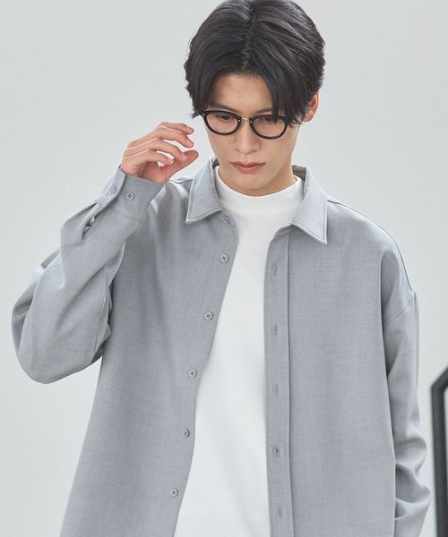 ESSENTIALS WARDROBE(エッセンシャルワードローブ)の「TRメランジポリストレッチ長袖シャツ(シャツ/ブラウス・メンズ・ブラック/杢グレー/ネイビー・L/M/S/XL)」の13枚目の写真