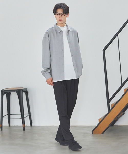 ESSENTIALS WARDROBE(エッセンシャルワードローブ)の「TRメランジポリストレッチ長袖シャツ(シャツ/ブラウス・メンズ・ブラック/杢グレー/ネイビー・L/M/S/XL)」の18枚目の写真