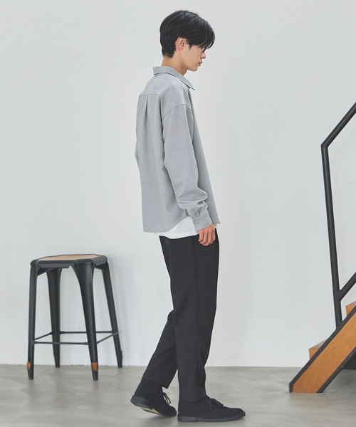 ESSENTIALS WARDROBE(エッセンシャルワードローブ)の「TRメランジポリストレッチ長袖シャツ(シャツ/ブラウス・メンズ・ブラック/杢グレー/ネイビー・L/M/S/XL)」の19枚目の写真