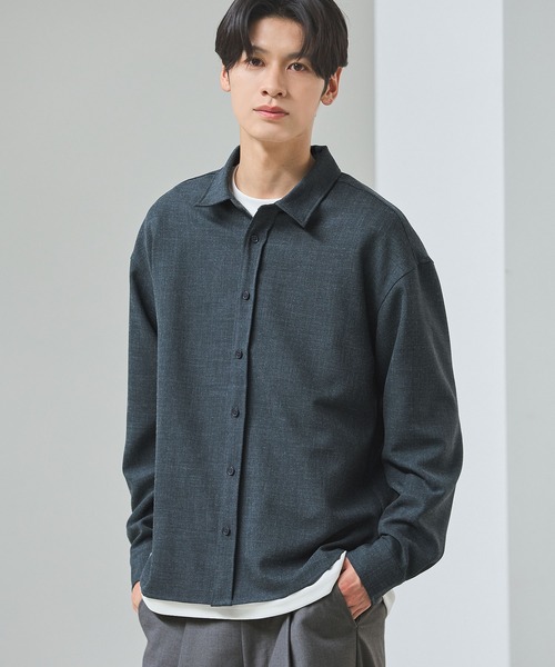 ESSENTIALS WARDROBE(エッセンシャルワードローブ)の「TRメランジポリストレッチ長袖シャツ(シャツ/ブラウス・メンズ・ブラック/杢グレー/ネイビー・L/M/S/XL)」の21枚目の写真