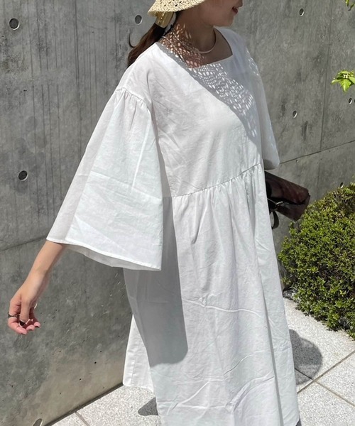 couchu.me(クーシュミー)の「【couchu.me】コットンワンピース(ワンピース・レディース・アイボリー/ブラック/モカ・FREE)」の11枚目の写真