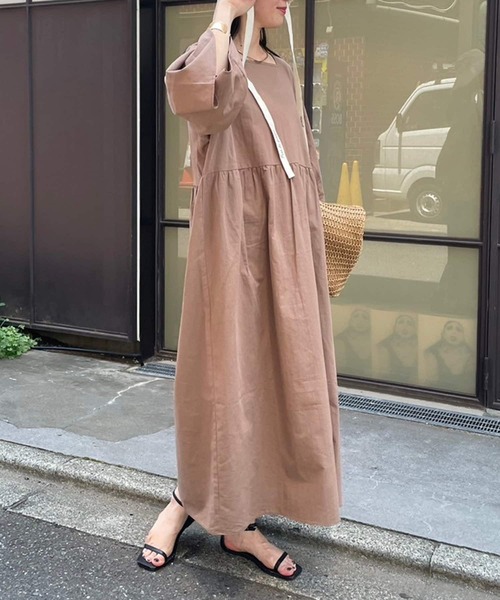 couchu.me(クーシュミー)の「【couchu.me】コットンワンピース(ワンピース・レディース・アイボリー/ブラック/モカ・FREE)」の20枚目の写真
