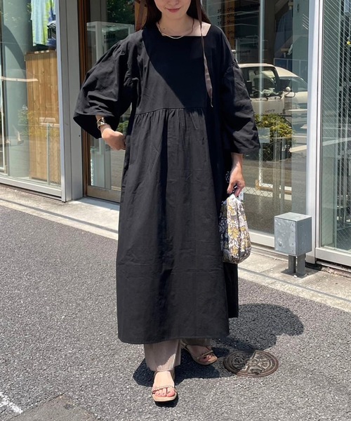 couchu.me(クーシュミー)の「【couchu.me】コットンワンピース(ワンピース・レディース・アイボリー/ブラック/モカ・FREE)」の13枚目の写真