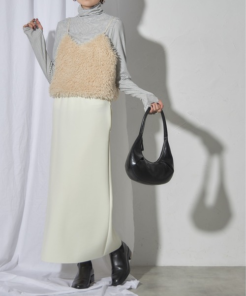 each（イーチ）の「もこもこボアキャミビスチェ（ベスト・レディース・ブラック/アイボリー/グレー・FREE）」の22枚目の写真