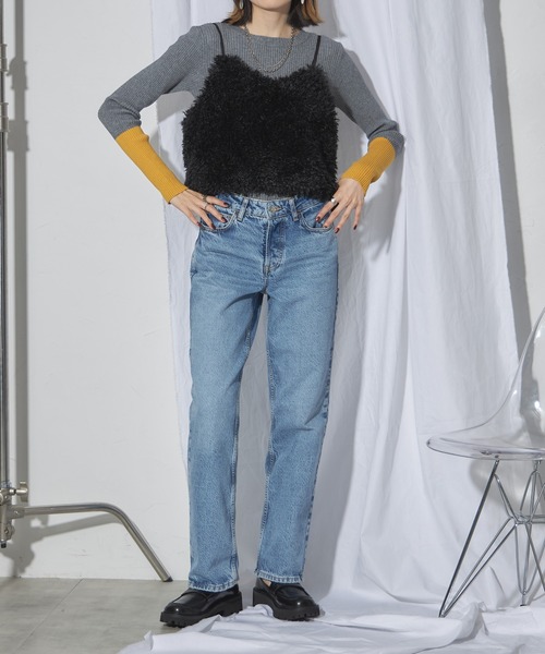 each（イーチ）の「もこもこボアキャミビスチェ（ベスト・レディース・ブラック/アイボリー/グレー・FREE）」の11枚目の写真