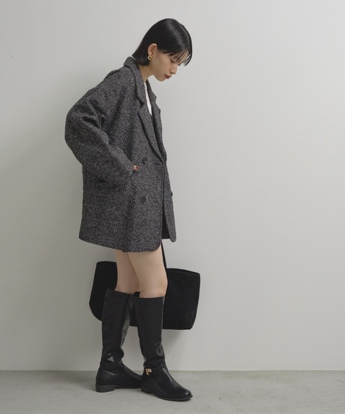 ヘリンボーンオーバージャケット（テーラードジャケット）｜Shelly