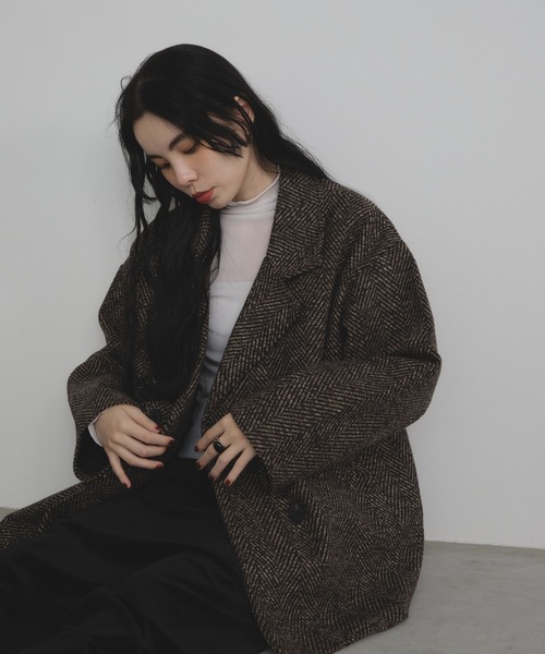 ヘリンボーンオーバージャケット（テーラードジャケット）｜Shelly