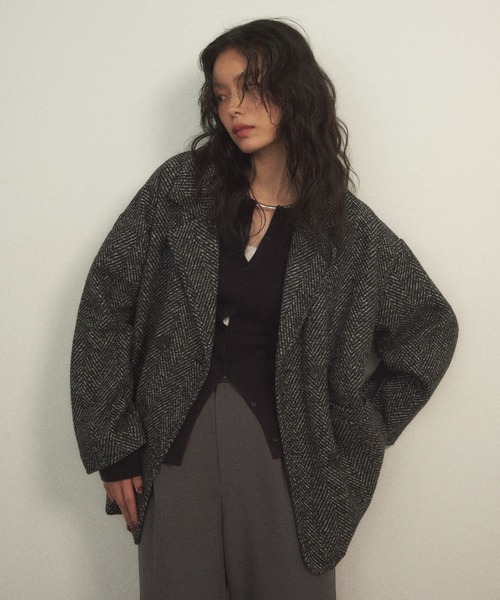 極美品 イレブンティ テーラードジャケット ヘリンボーン アルパカ