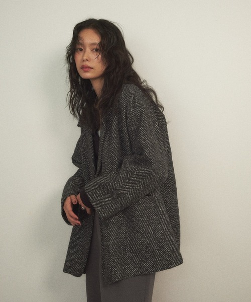 ヘリンボーンオーバージャケット（テーラードジャケット）｜Shelly