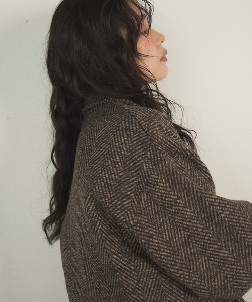 ヘリンボーンオーバージャケット（テーラードジャケット）｜Shelly