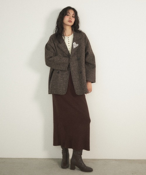 セール】ヘリンボーンオーバージャケット（テーラードジャケット