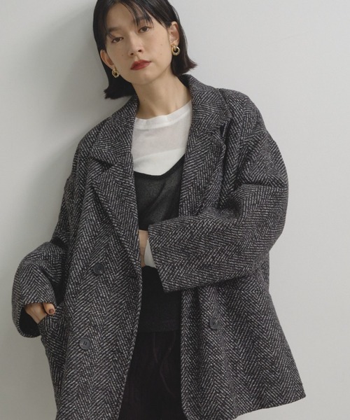 ヘリンボーンオーバージャケット（テーラードジャケット）｜Shelly