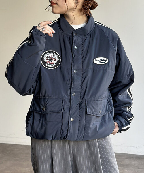 CPCM(シーピーシーエム)の「中綿ワッペン付きブルゾン(ブルゾン・レディース・ブラック/ネイビー/グリーン・MEDIUM/LARGE)」の3枚目の写真