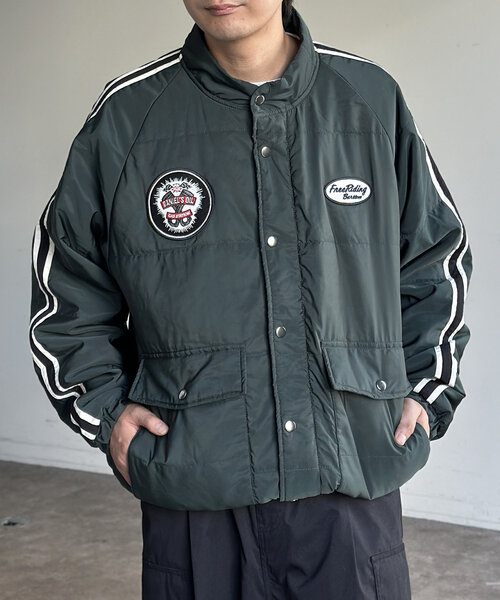CPCM(シーピーシーエム)の「中綿ワッペン付きブルゾン(ブルゾン・レディース・ブラック/ネイビー/グリーン・MEDIUM/LARGE)」の2枚目の写真
