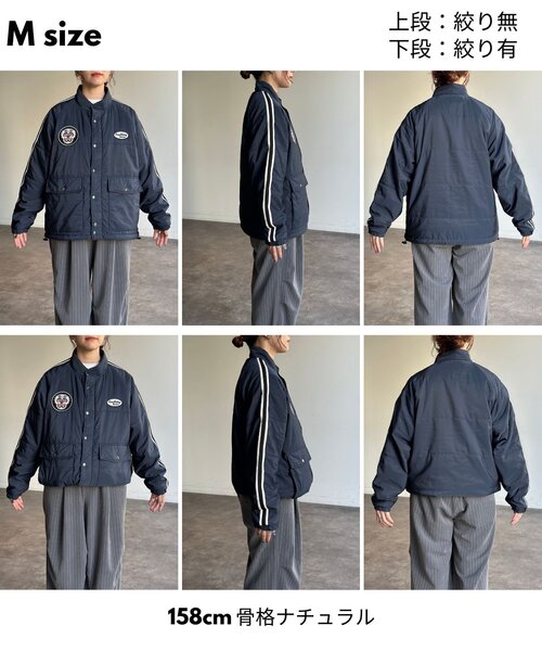 CPCM(シーピーシーエム)の「中綿ワッペン付きブルゾン(ブルゾン・レディース・ブラック/ネイビー/グリーン・MEDIUM/LARGE)」の6枚目の写真