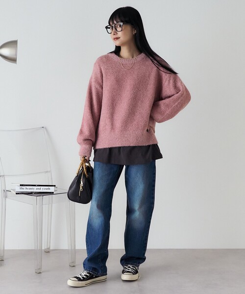 FREAK'S STORE(フリークスストア)の「スパンコール ニットプルオーバー(ニット/セーター・レディース・ブラック/ピンク/ベージュ・フリ-)」の7枚目の写真