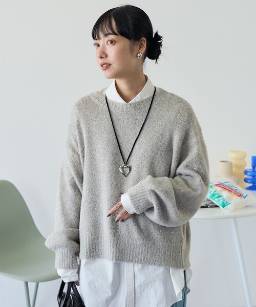 FREAK'S STORE(フリークスストア)の「スパンコール ニットプルオーバー(ニット/セーター・レディース・ブラック/ピンク/ベージュ・フリ-)」の21枚目の写真