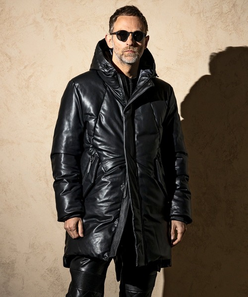 C DIEM（カルペディエム）の「C DIEM(カルペディエム)レザーネオモッズダウンコート（ダウンジャケット/コート・メンズ・ブラック・L）」の3枚目の写真