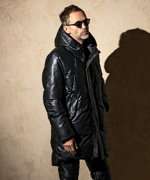 C DIEM（カルペディエム）の「C DIEM(カルペディエム)レザーネオモッズダウンコート（ダウンジャケット/コート・メンズ・ブラック・L）」の4枚目の写真