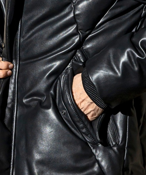 C DIEM（カルペディエム）の「C DIEM(カルペディエム)レザーネオモッズダウンコート（ダウンジャケット/コート・メンズ・ブラック・L）」の11枚目の写真