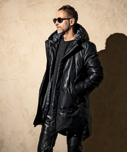 C DIEM（カルペディエム）の「C DIEM(カルペディエム)レザーネオモッズダウンコート（ダウンジャケット/コート・メンズ・ブラック・L）」の9枚目の写真