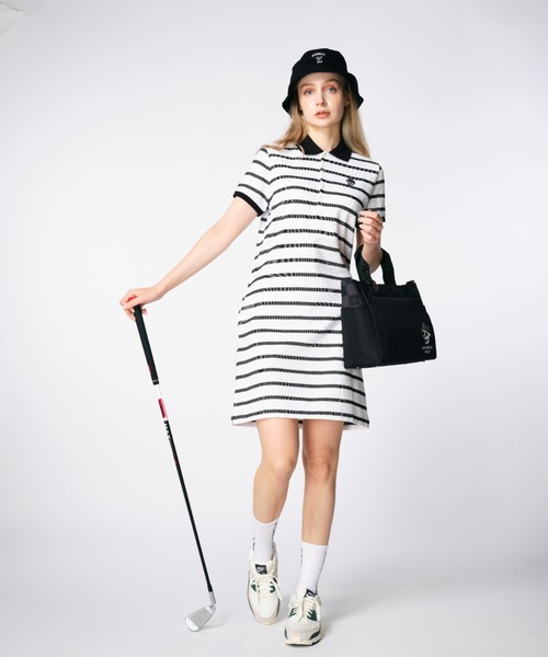 【DEVEREUXGOLF】ワンピース　S レッドボーダー セール】Classic OX ボーダーワンピース（ワンピース）｜DEVEREUX GOLF