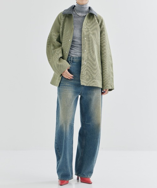 TODAYFUL(トゥデイフル)の「【TODAYFUL/トゥデイフル】Houndstooth Raglan Jacket/ハウンドトゥースラグランジャケット(ブルゾン・レディース・オリーブ・36/38)」の9枚目の写真