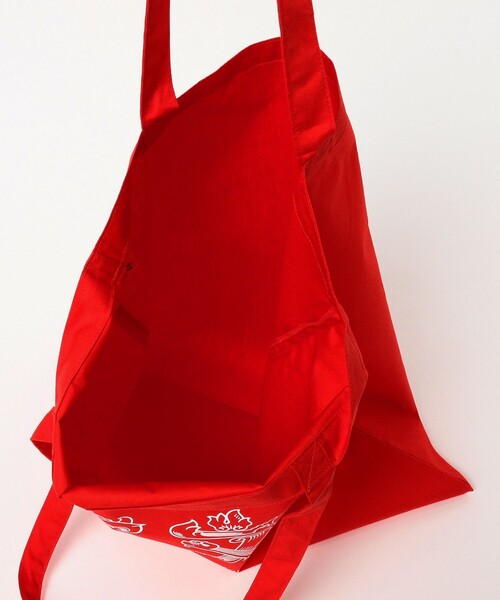 TOKYO CULTUART by BEAMS（トウキョウカルチャートバイビームス）の「来夢来人(天久聖一) / 反対 Tote Bag（トートバッグ・メンズ・イエロー/レッド・ONE SIZE）」の6枚目の写真