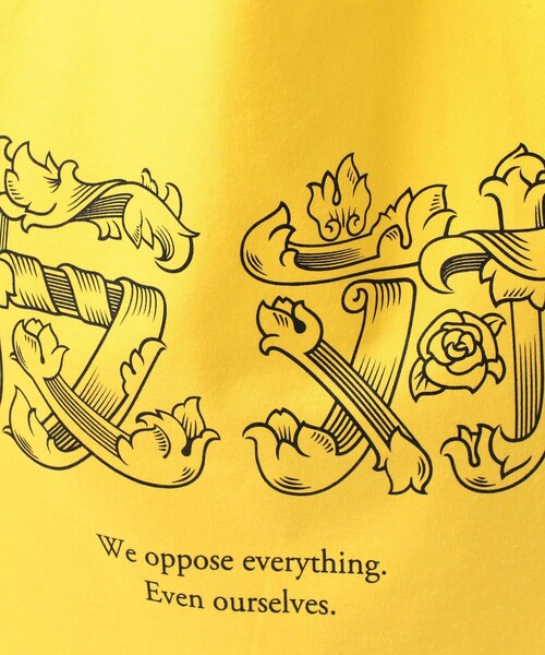 TOKYO CULTUART by BEAMS（トウキョウカルチャートバイビームス）の「来夢来人(天久聖一) / 反対 Tote Bag（トートバッグ・メンズ・イエロー/レッド・ONE SIZE）」の10枚目の写真