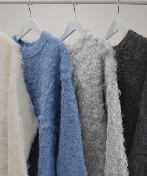 モヘアタッチシャギーオーバーサイズニットプルオーバー（ニット/セーター）｜Mili affinity（ミリアフィニティー）