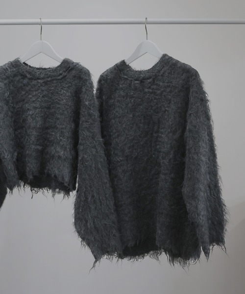 モヘアタッチシャギーオーバーサイズニットプルオーバー（ニット/セーター）｜Mili affinity（ミリアフィニティー）