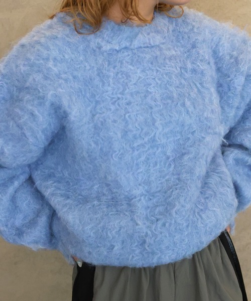 モヘアタッチシャギーオーバーサイズニットプルオーバー（ニット/セーター）｜Mili affinity（ミリアフィニティー）