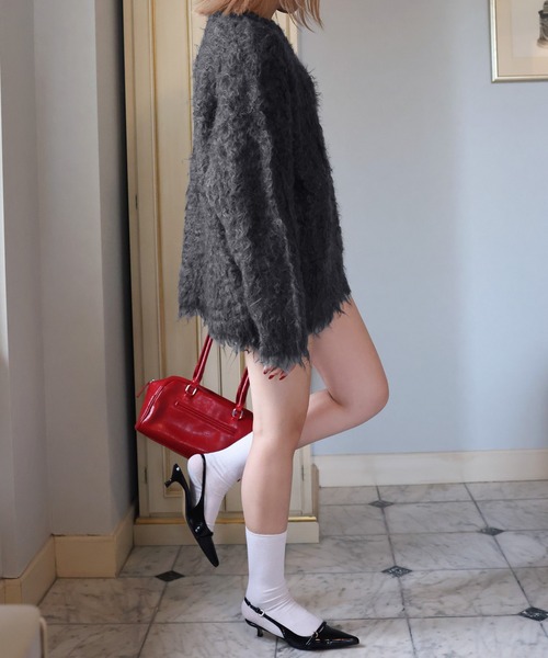 モヘアタッチシャギーオーバーサイズニットプルオーバー（ニット/セーター）｜Mili affinity（ミリアフィニティー）