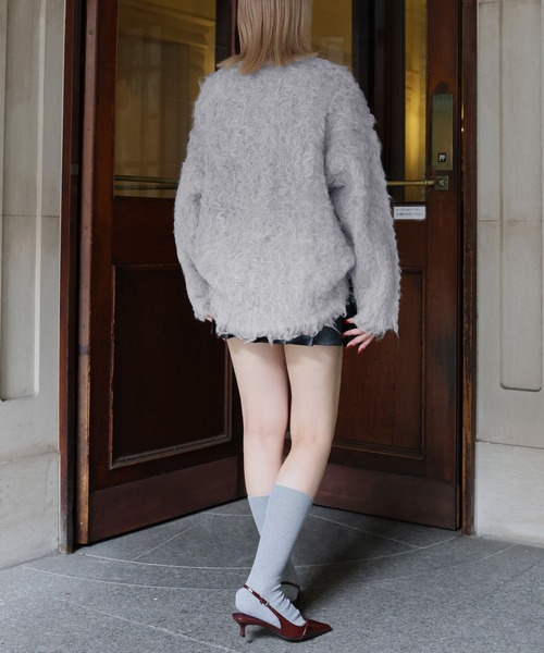 モヘアタッチシャギーオーバーサイズニットプルオーバー（ニット/セーター）｜Mili affinity（ミリアフィニティー）