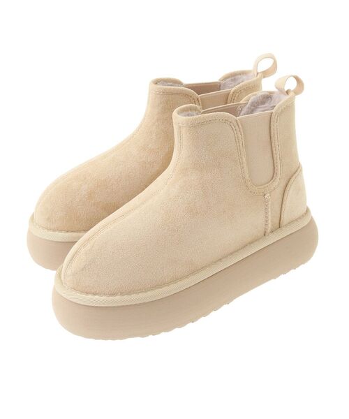 Green　Parks（グリーンパークス）の「RUPIS.サイドゴア厚底ムートンブーツ（ブーツ・レディース・ベージュ/ブラック・S/L/M）」の20枚目の写真