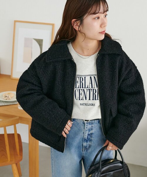 ymPatou クロップドブルゾン ymPatou クロップドブルゾン 主役級アウター/5色展開】WポケットZIP