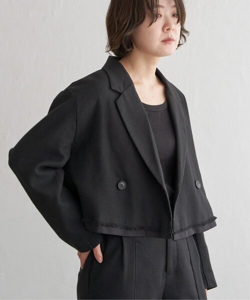 notch.（ノッチ）の「【セットアップ対応】ショートパイピングジャケット（テーラードジャケット・レディース・ブラック/ブラウン/チャコール・M）」の4枚目の写真