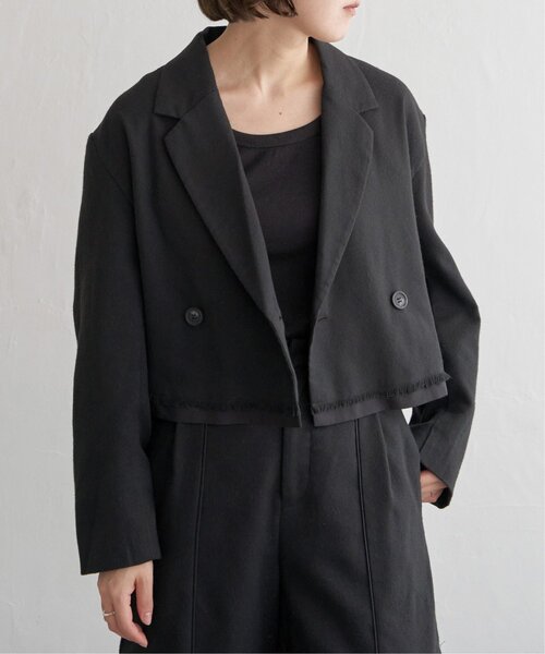 notch.（ノッチ）の「【セットアップ対応】ショートパイピングジャケット（テーラードジャケット・レディース・ブラック/ブラウン/チャコール・M）」の5枚目の写真