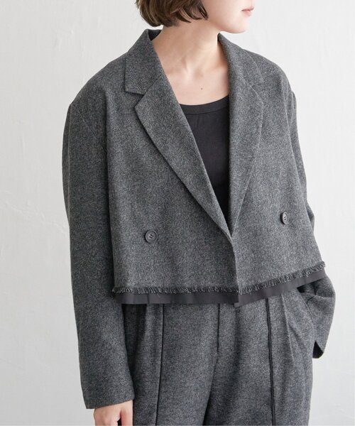 notch.（ノッチ）の「【セットアップ対応】ショートパイピングジャケット（テーラードジャケット・レディース・ブラック/ブラウン/チャコール・M）」の10枚目の写真