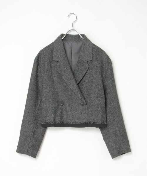 notch.（ノッチ）の「【セットアップ対応】ショートパイピングジャケット（テーラードジャケット・レディース・ブラック/ブラウン/チャコール・M）」の22枚目の写真