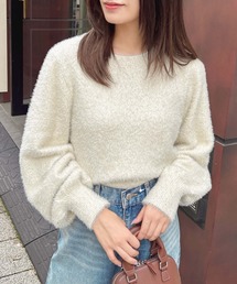 ラメフェザーニット