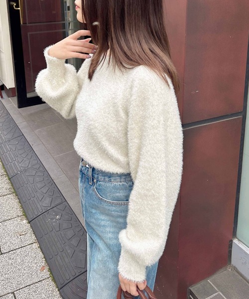 INGNI（イング）の「ラメフェザーニット（ニット/セーター・レディース・ブラック/アイボリー/グレー/ピンク・M）」の17枚目の写真