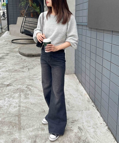 INGNI（イング）の「ラメフェザーニット（ニット/セーター・レディース・ブラック/アイボリー/グレー/ピンク・M）」の5枚目の写真