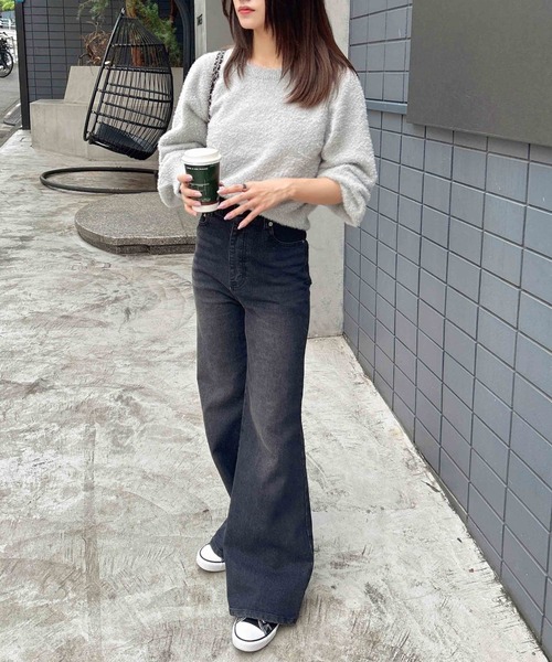 INGNI（イング）の「ラメフェザーニット（ニット/セーター・レディース・ブラック/アイボリー/グレー/ピンク・M）」の6枚目の写真