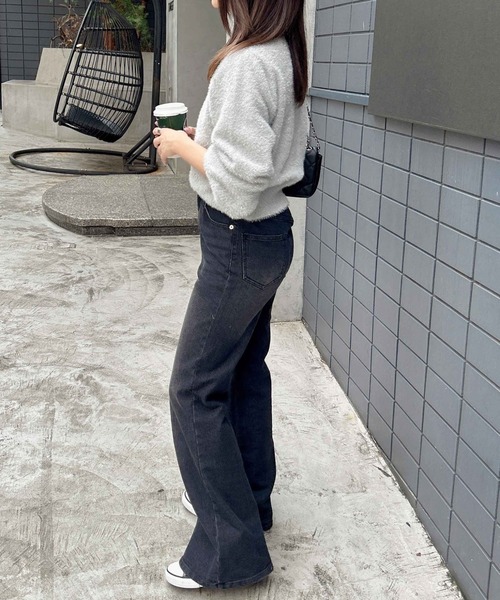 INGNI（イング）の「ラメフェザーニット（ニット/セーター・レディース・ブラック/アイボリー/グレー/ピンク・M）」の7枚目の写真