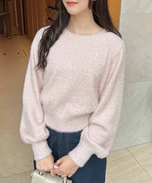 INGNI（イング）の「ラメフェザーニット（ニット/セーター・レディース・ブラック/アイボリー/グレー/ピンク・M）」の8枚目の写真