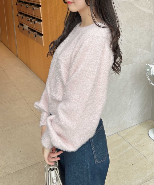 INGNI（イング）の「ラメフェザーニット（ニット/セーター・レディース・ブラック/アイボリー/グレー/ピンク・M）」の10枚目の写真