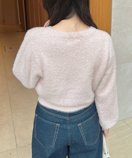 INGNI（イング）の「ラメフェザーニット（ニット/セーター・レディース・ブラック/アイボリー/グレー/ピンク・M）」の11枚目の写真