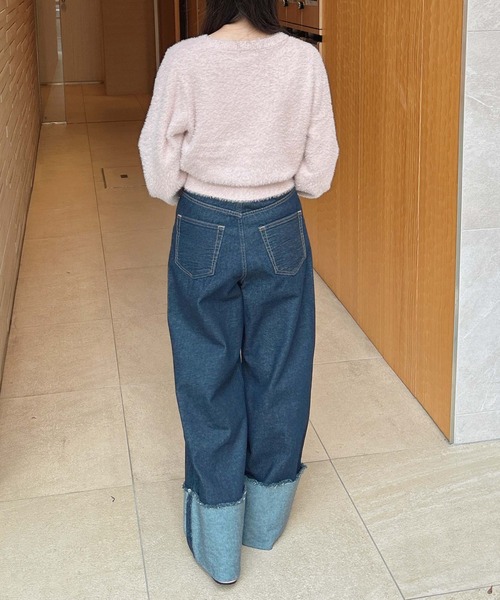 INGNI（イング）の「ラメフェザーニット（ニット/セーター・レディース・ブラック/アイボリー/グレー/ピンク・M）」の14枚目の写真