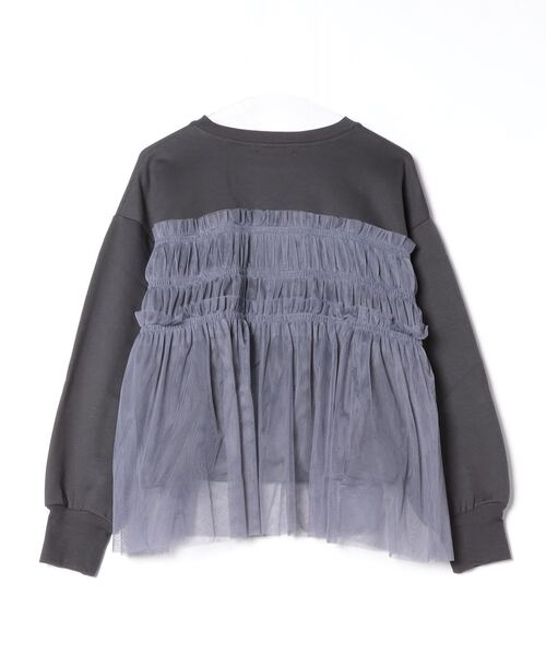 Shelly island（シェリーアイランド）の「チュールドッキングプルオーバー（スウェット・レディース・ホワイト/チャコールグレー・FREE）」の22枚目の写真